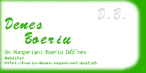 denes boeriu business card